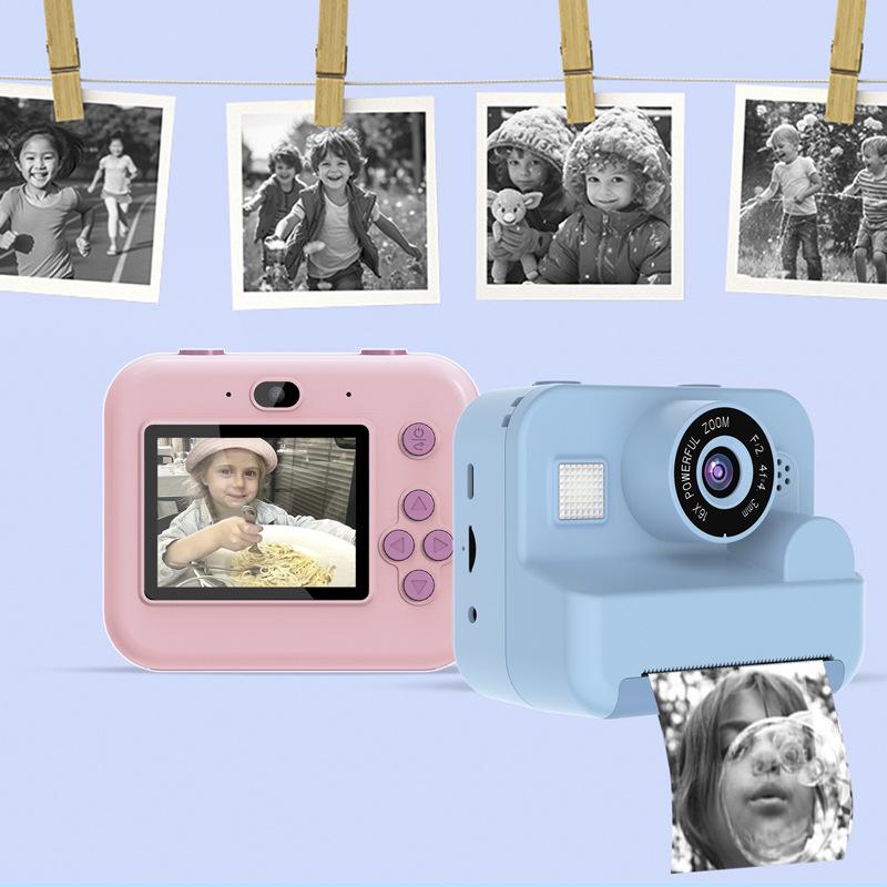 Kids' Instant Camera with Dual Front & Rear Lenses, Multiple Filters, Built-in Games, Flash, and Long-lasting Battery.