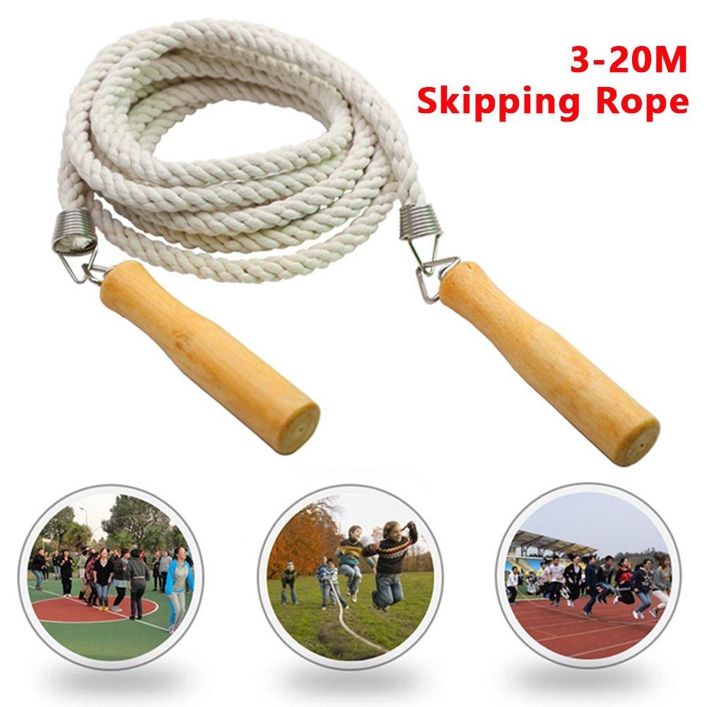 Délka 3-20M Švihadlo Dřevěná rukojeť Švihadlo Přenosné Skupinové Švihadlo Sportovní Setkání