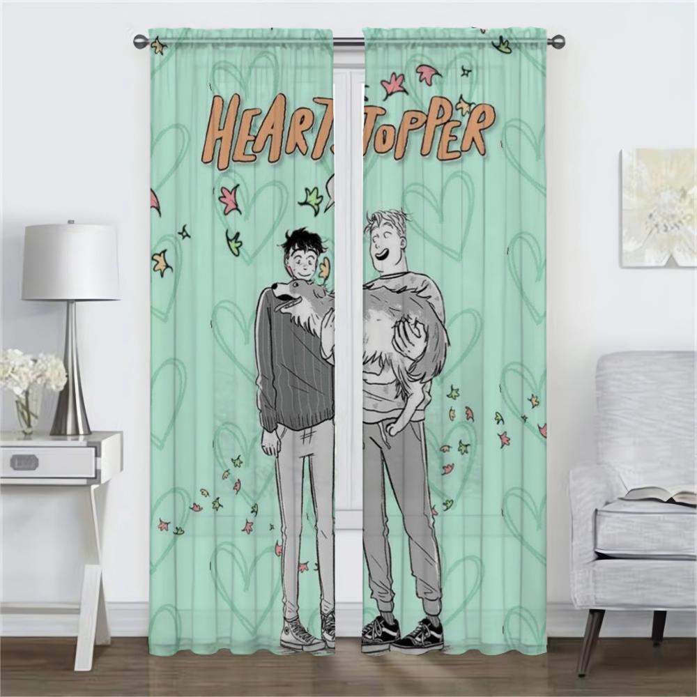 Heartstoppers Kitchen Curtains for Camera Shades Curtains Child Room Living Room Curtain Halloween Decoration Tulle for Bedroom