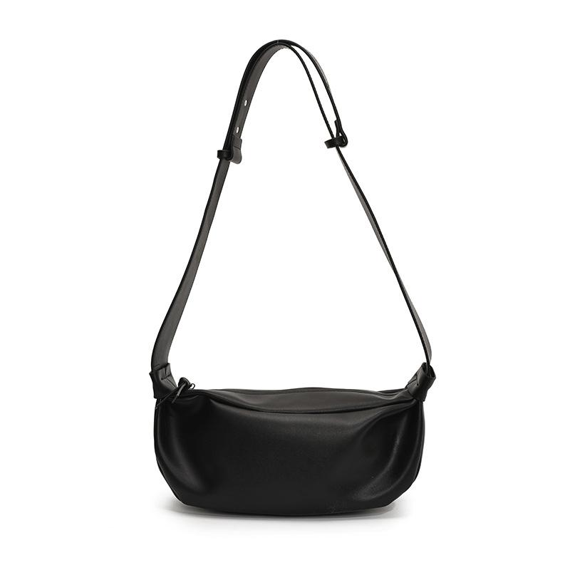New French casual fashion simple style soft leather dumpling bag women's versatile high sense commuter messenger bag