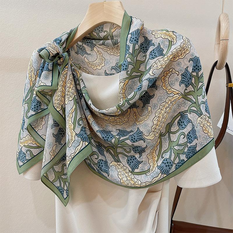 

The Beauty Of The Orchid! Double Crepe Silk Scarf Women S Autumn And Winter Versatile Mulberry Silk Scarf Long Versatile Decorative Streamer 35-145