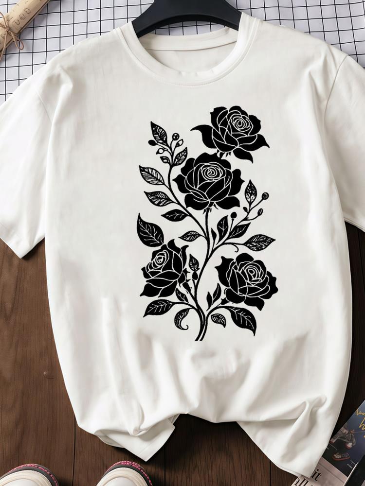 (Asian Size) trend watercolor cute Print O-neck Short Sleeve T-shirts Fashion Female Casual Women's Top T Clothing  Graphic Tee