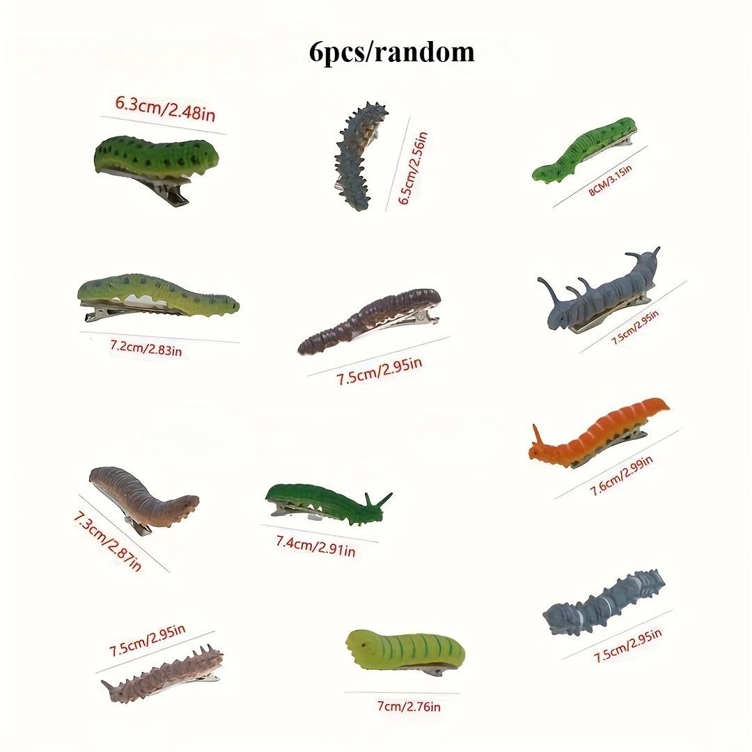 

Spooky 6pcs Hair Clips for Caterpillar - Durable Plastic, No Batteries Required, Perfect for Halloween & Prank Parties