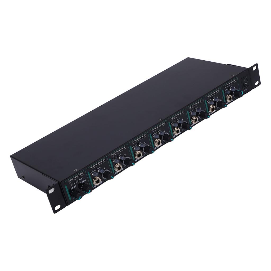 8 Channel Headphone Amplifier Multi Port Stereo Audible Splitter for 1 4 and 1 8 Inch Earphones Studio Live Performance