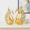 European Style Decorative Couple Swan Ornaments for Living Room, Bedroom, Office, and Entryway