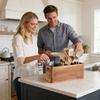 Natürlicher Holz Küchenhelfer-Halter mit wasserdichter Beschichtung und platzsparendem Design