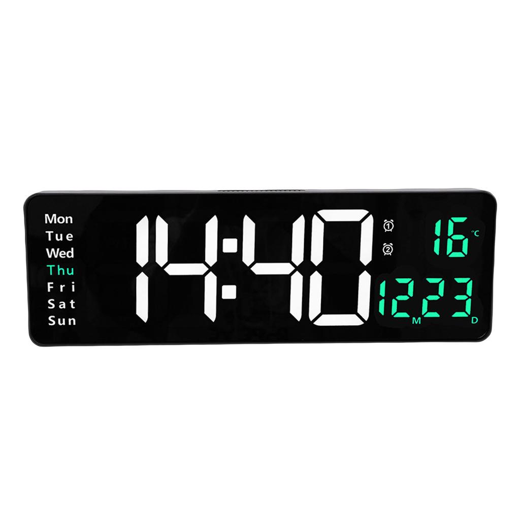 16 Inch Digital Wall Clock LED Large Display Wall Mount Decor Clock with Remote Control Adjustable Brightness Wide