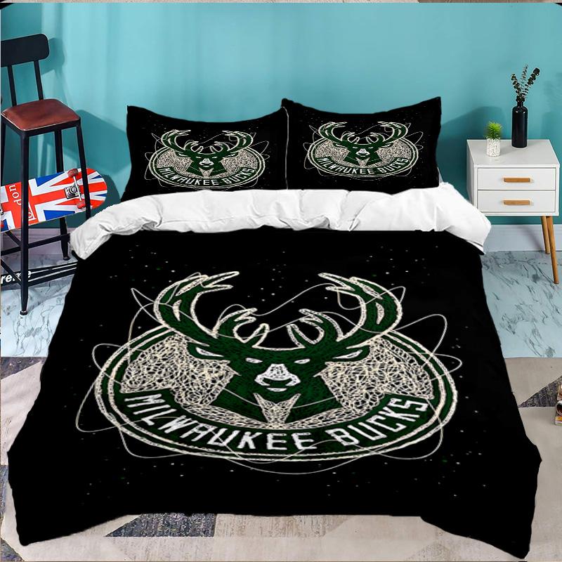 Bucks Team Logo 3pcs Bedding Set,Including 1pc Duvet Cover And 2pcs Pillowcases Perfect Gift for Christmas,Ideal for Bedroom, Dormitory