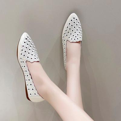 Retro Hollow Pointed Head Low Heel Fashion Casual One Foot Stirrups
