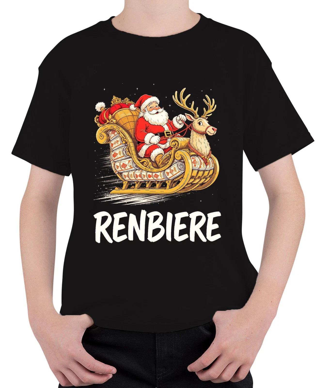Renbiere Weihnachtsmann Schlitten Rentier Weihnachten Nikolaus Unisex Kinder T-S XXXXL