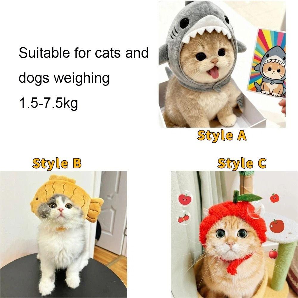 Cute Cat Shark Headgear Fish Shape Pet Cosplay Head Wear Dog Head Costume  Role Playing