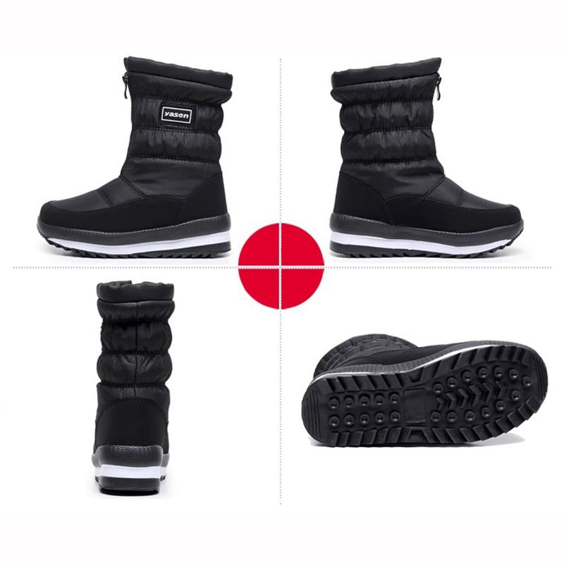 Winter Snow Boots Women's Velvet Thick Soled Warm Shoes Outdoor Waterproof Non Slip Mid Tube Boot