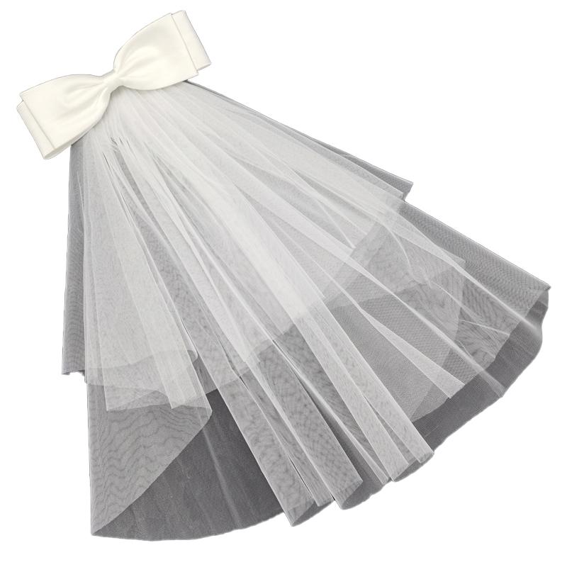 Bridal Woman Luminous Tulle Long Bachelorette Party Wedding  Ribbon Edge With Bowknot For Wedding Party