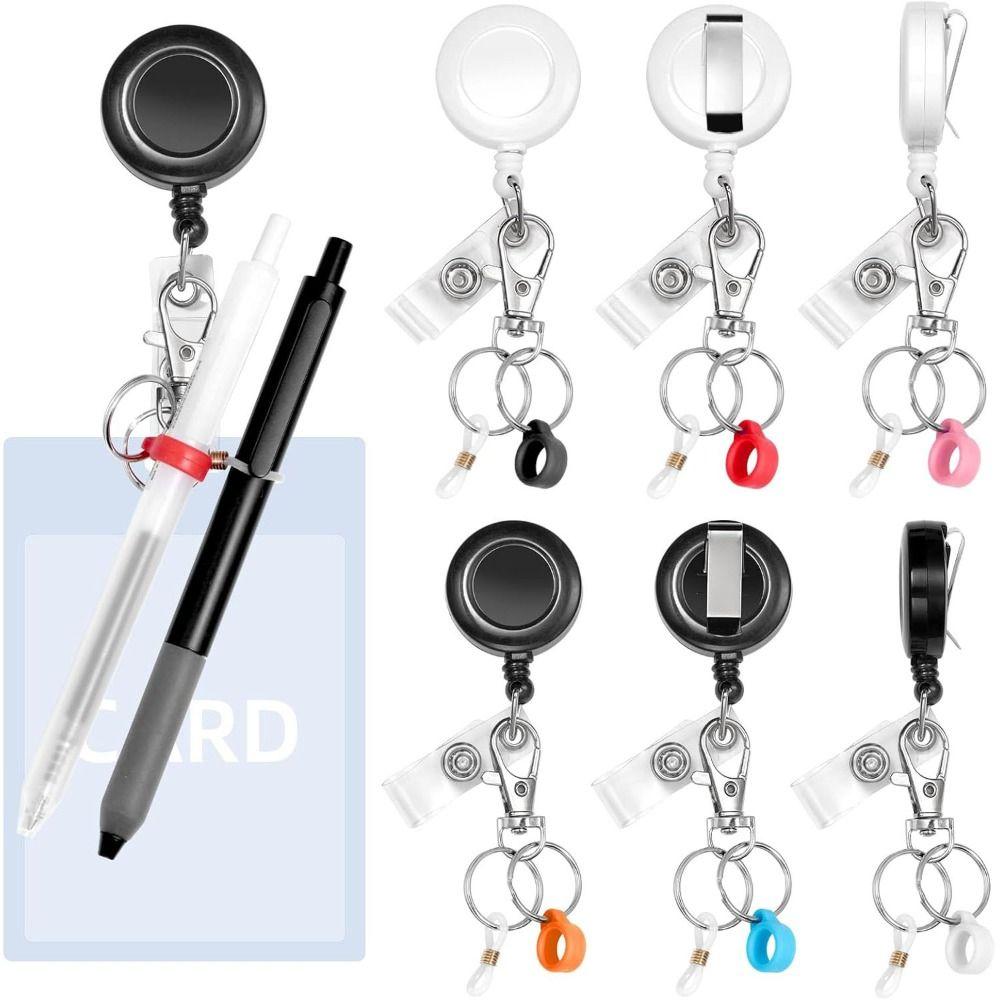 Retractable Badge Reel Multi-functional ID Badge Holder NEW Pen Holders  Office