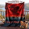 Custom Text Flannel Throw Blanket, Lightweight Cozy Bed Sofa BlanketStranger Things