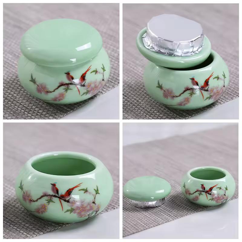 1Pc Ceramics Nail Cup with Lid Acrylic Liquid Powder Ceramic Cup Nail Art Acrylic Liquid Powder Porcelain Dappen Dish Container