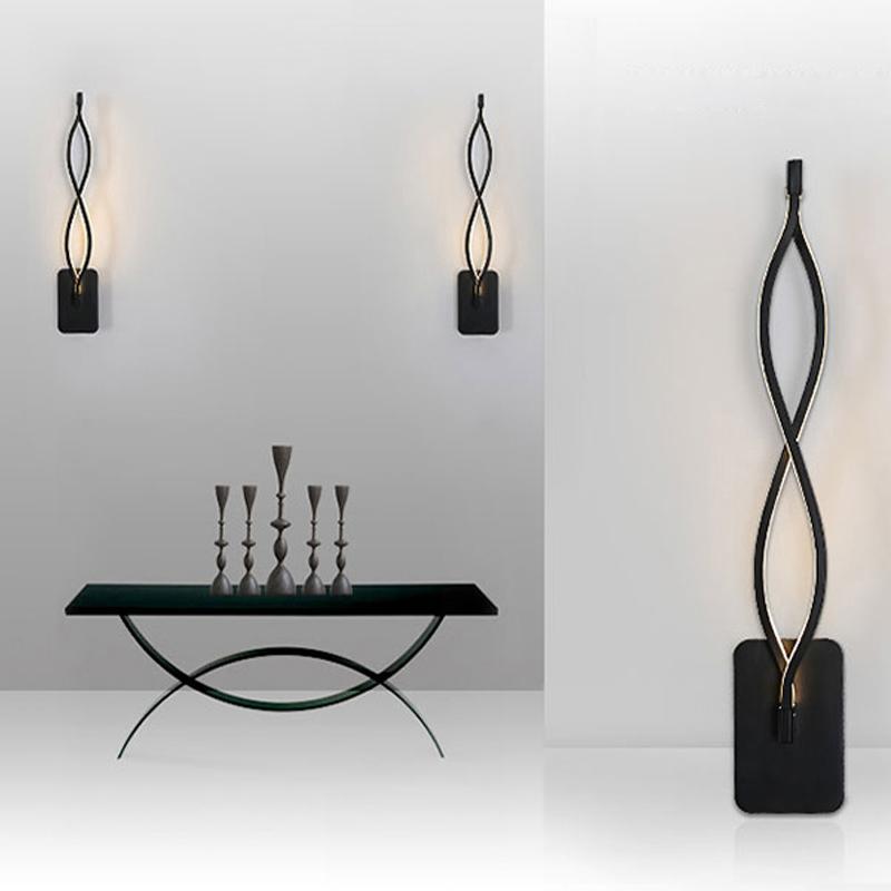 Nowoczesna minimalistyczna lampa ścienna LED Home wystrój wnętrz kinkiet do salonu sypialnia lampki nocne nabłyszczania dekoracja świetlna tła