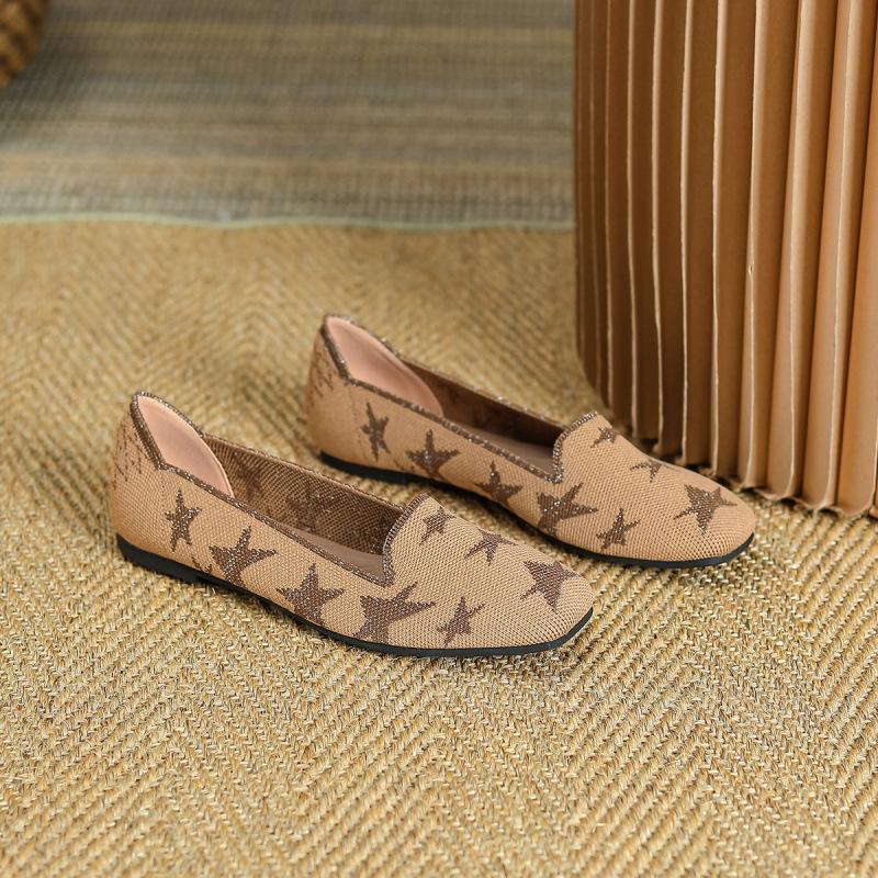 Square head flat sole single shoes women's new non-slip lazy shoes one pedal Doudou shoes