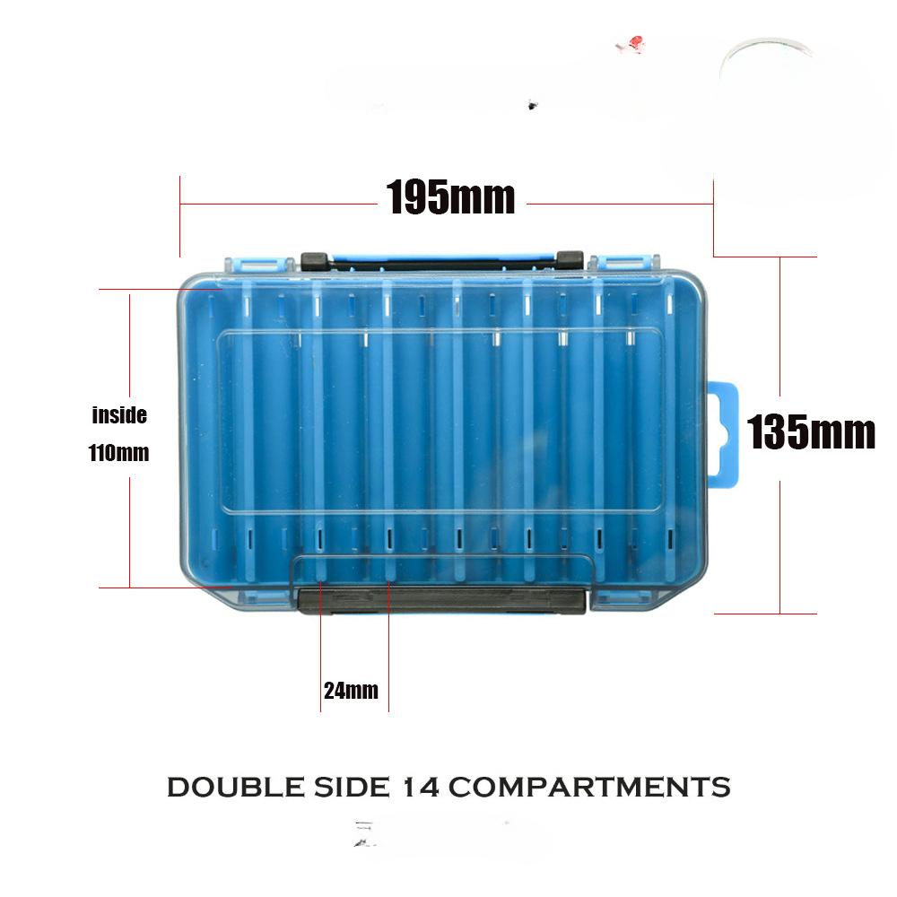 

1 шт., коробка для рыболовных снастей, 14 отделений, аксессуары для рыбалки, чехол для хранения крючков, двусторонний органайзер для рыболовных инструментов, коробки синий