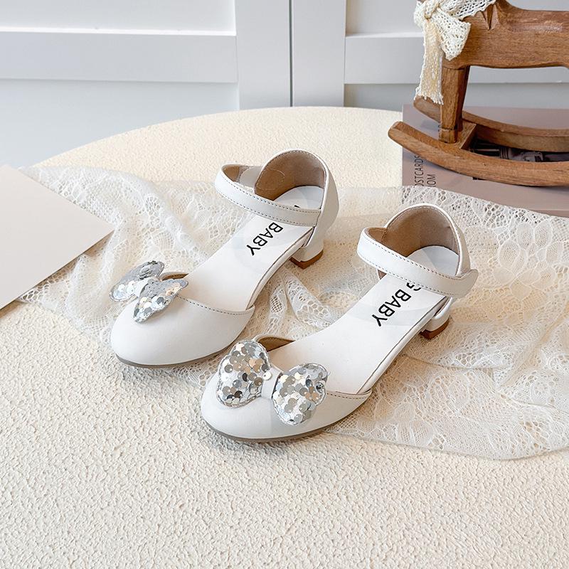 

Летняя Мода 2026 Девочки Принцесса Бант Высококаблучные Сандалии для Малышей 28 бежевый