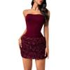 Three-dimensional Flower Texture Tube Top Dress Skirt Women's Summer New Waist Hip Wrap Dress Short Skirt