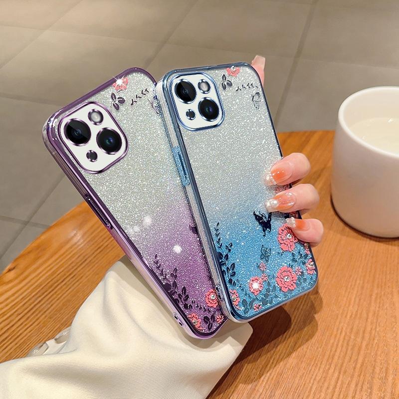 

Чехол с блестящим цветком розы «все включено» для Samsung A54 A14 A13 S23 A51 iPhone 15 14 13 Xiaomi Poco X3 GT противоударный чехол из ТПУ