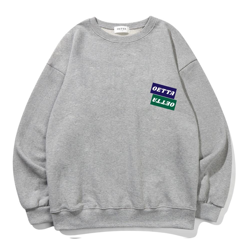 Свитшот Yda оверсайз с двойным логотипом_Ot3D028Gy Gray/2Xl