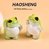  Ornement de grenouille en résine créative: Décor de paysage mignon pour bureau ou voiture