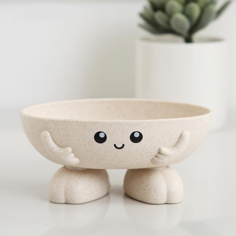 

1Pcs Eco-Friendly Soap Box Non-Slip Soap Dish Bathroom Supplies Soap Holder Cartoon Shape Storage Box Bathroom Accessories бежевий