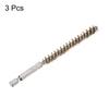 uxcell Brass Drill 8mm Wire Brush Cleaning Hex for and Pack of 3 Brush, Diameter, Handle, 6.35mm Shank, Piping, Ports, Bearings,