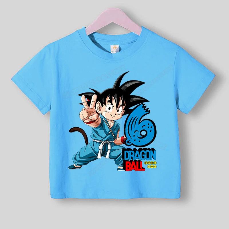 Dragons Ball Boy Number Cotton T Shirt Anime Kids Birthday Clothes Toddler Short Sleeve Tee Shirts Summer Cartoon Children Tops