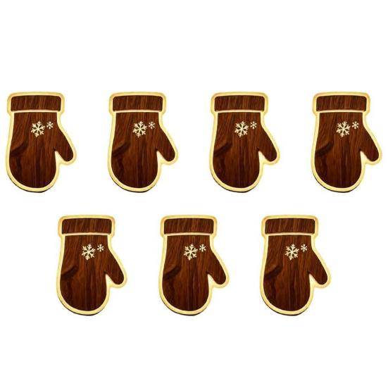 Cozy Winter Home Decorations 7Pcs 3D Light-Up Wooden Reindeer Christmas Decor with Warm LED Backlight, Peel And Silhouette Lights Stick Rustic