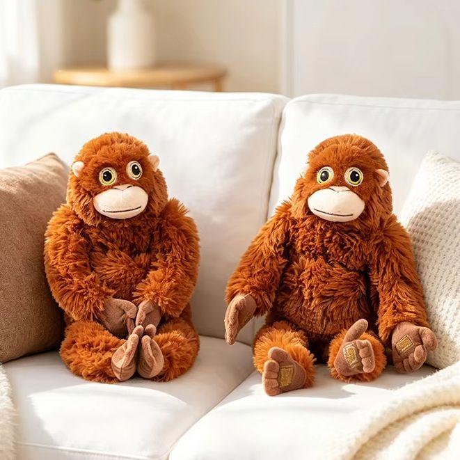 Gorilla Monkey Plush Toy Soft Fluffy Hug Sleeping Pillow Warm Stuffed Animal Doll Cute Room Sofa Decor Birthday Holiday Gift Kid
