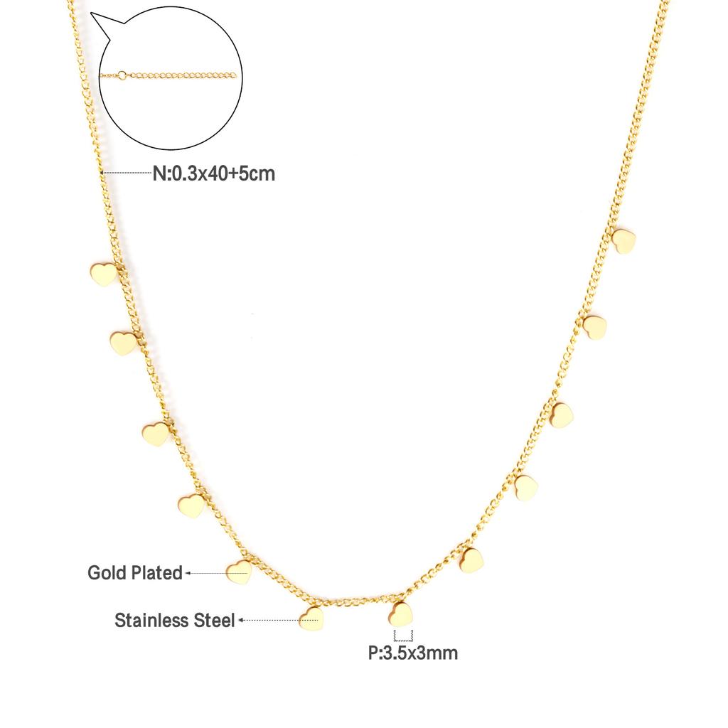 Woman Collier Golden Chains Necklaces Bohemia Star Heart Elegant Stainless Steel Jewelry Trendy