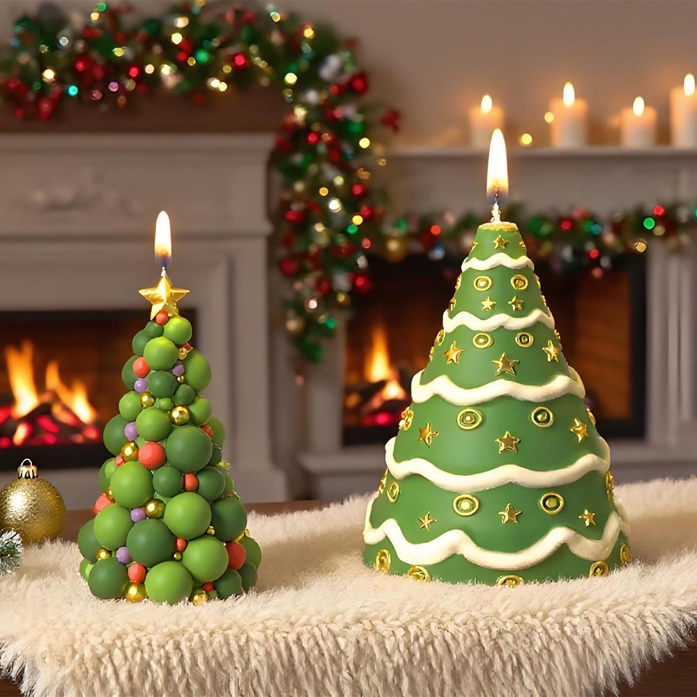 3D Weihnachtsbaum Kerzen Silikonform Handgemacht DIY Weihnachtsbaum Epoxidharzform Seife Kerzenherstellung Backwerkzeuge Feiertagsgeschenke