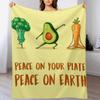 Süße Yoga-Gemüse Brokkoli Avocado Karotte Wohndecke Tragbare Leichte Decke für Reisen Camping