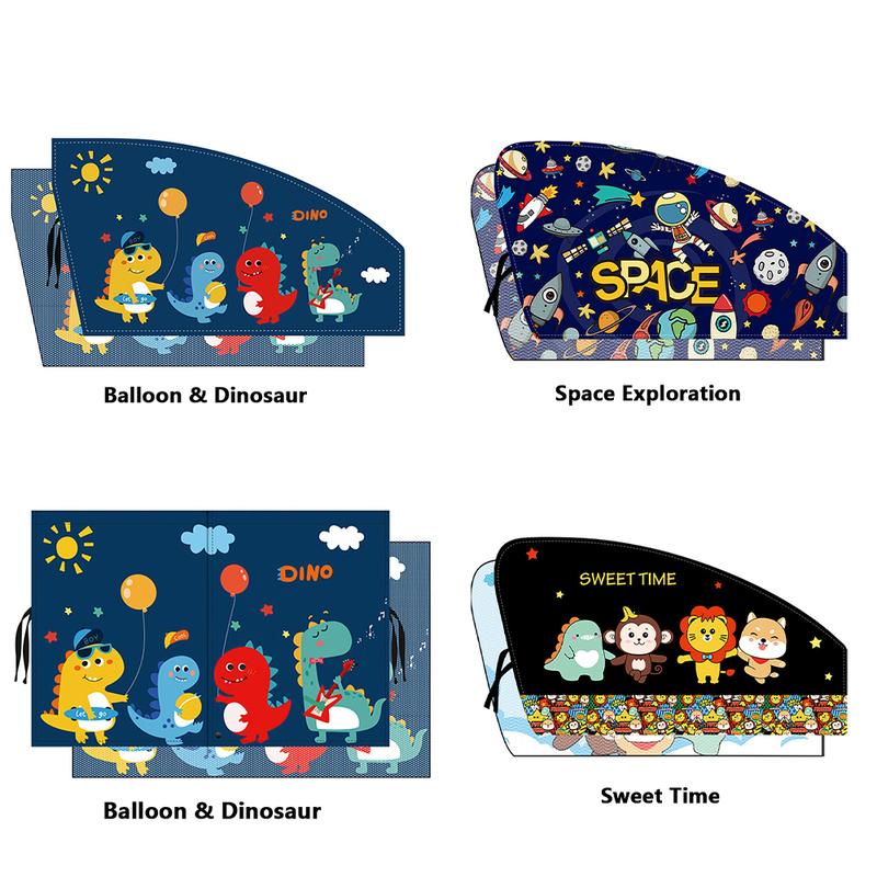 Universal Car Visor UV-block Sunscreen Cute Pattern Design for Baby Kid Car Sun Shade With Cute Pattern