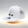 1/2 STKS Platte Rand Mesh Trucker Cap, Ademend, 67 Nummer Hand Gebaar Print, Retro Hip Hop Streetwear voor Mannen Vrouwen