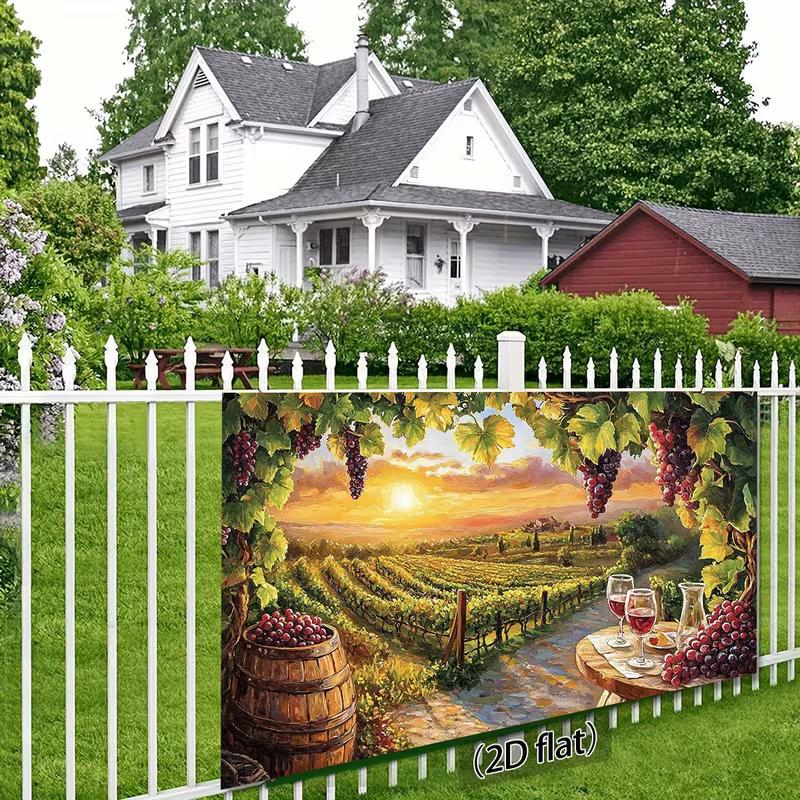 2D Oil Painting Style Vineyard Backdrop Cloth for Studio Background & Photo Booth