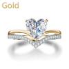 Delicate Silver Color White Zircon Stones Heart Rings for Women Fashion Bridal Engagement Wedding Ring Set Jewelry