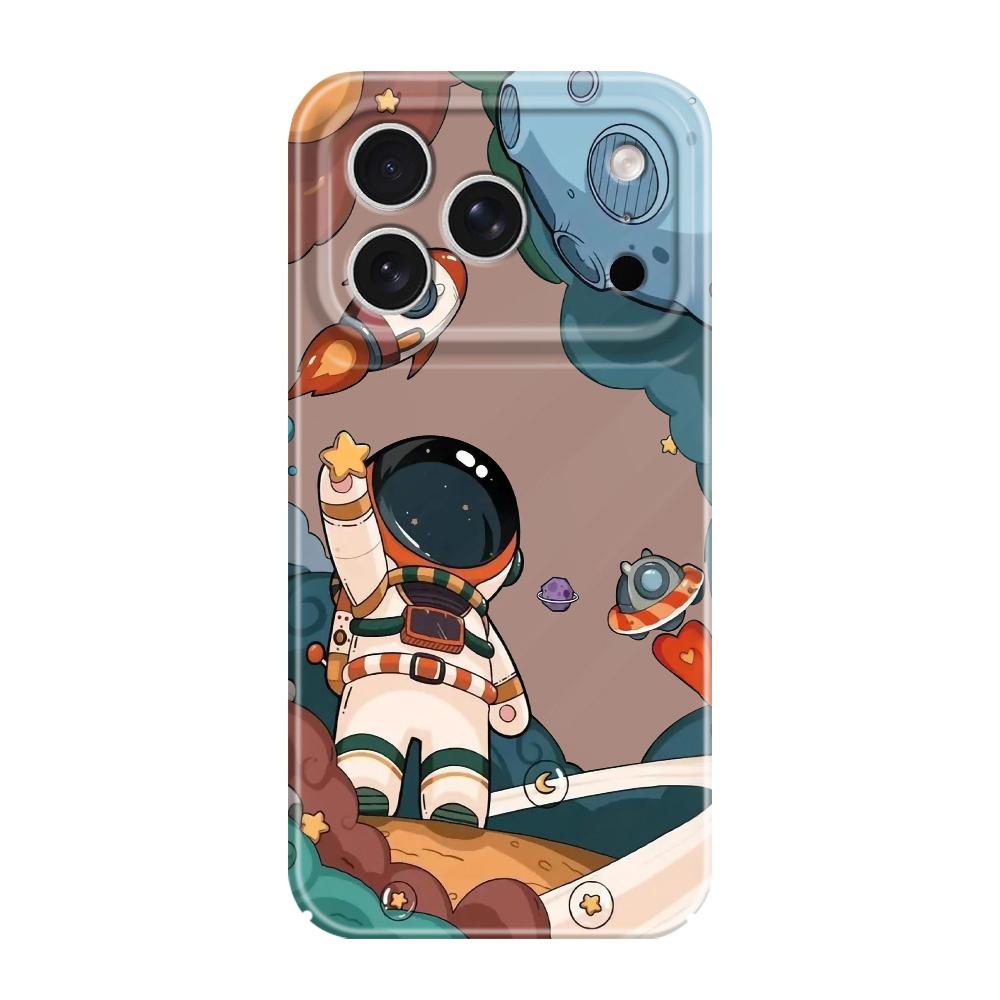 Flying Astronaut Phone Case For iPhone 17 Air 16 16E 15 14 Plus Pro Max Film Hard Cover