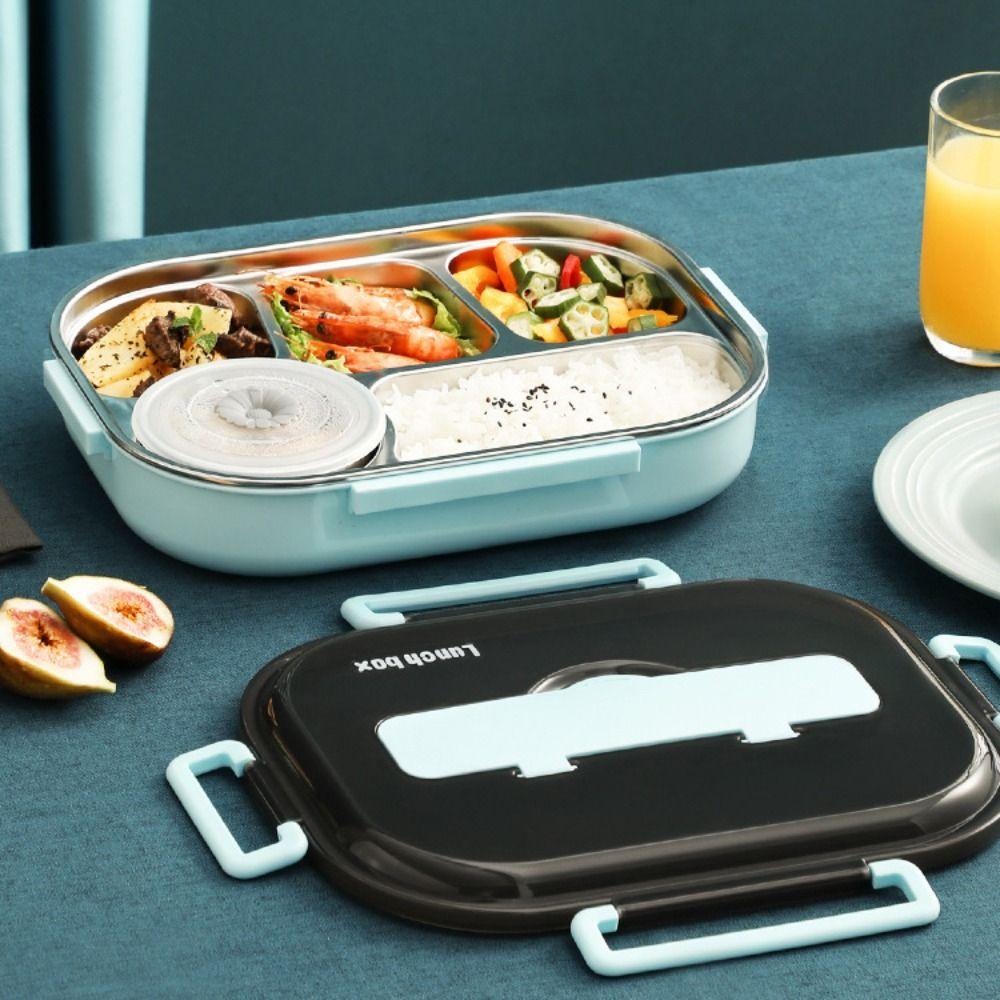 Stainless Steel Insulated Lunch Box Large Capacity Food Warmer Tableware  Office Workers