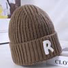 Women's New Winter Knitted Hat Korean Style Trendy Versatile Big Head Circumference Face Small Windproof Ear Protection Wool Hat