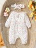 Tuta con Stampa Floreale e Set Fascia per Bambina (0-6 mesi)