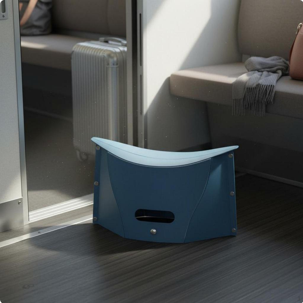 Foldable Stool Compact Storage Lightweight Folding Seat for Vacationers,