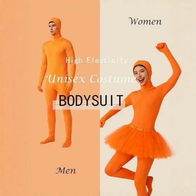 Kostým Lorax Oranžová kombinéza s vousy Sukně Halloweenský Cosplay Outfit