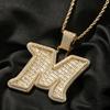 THE BLING KING Big Baguettecz Letter M Pendan Iced Out Cubic Square Zirconia Charm Choker Necklace Hiphop Jewelry