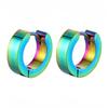 New in Trendy Minimalist Stainless Steel Hoops Ear Piercings Earrings Round for Men Woman Waterproof Vintage Jewelry Decoration