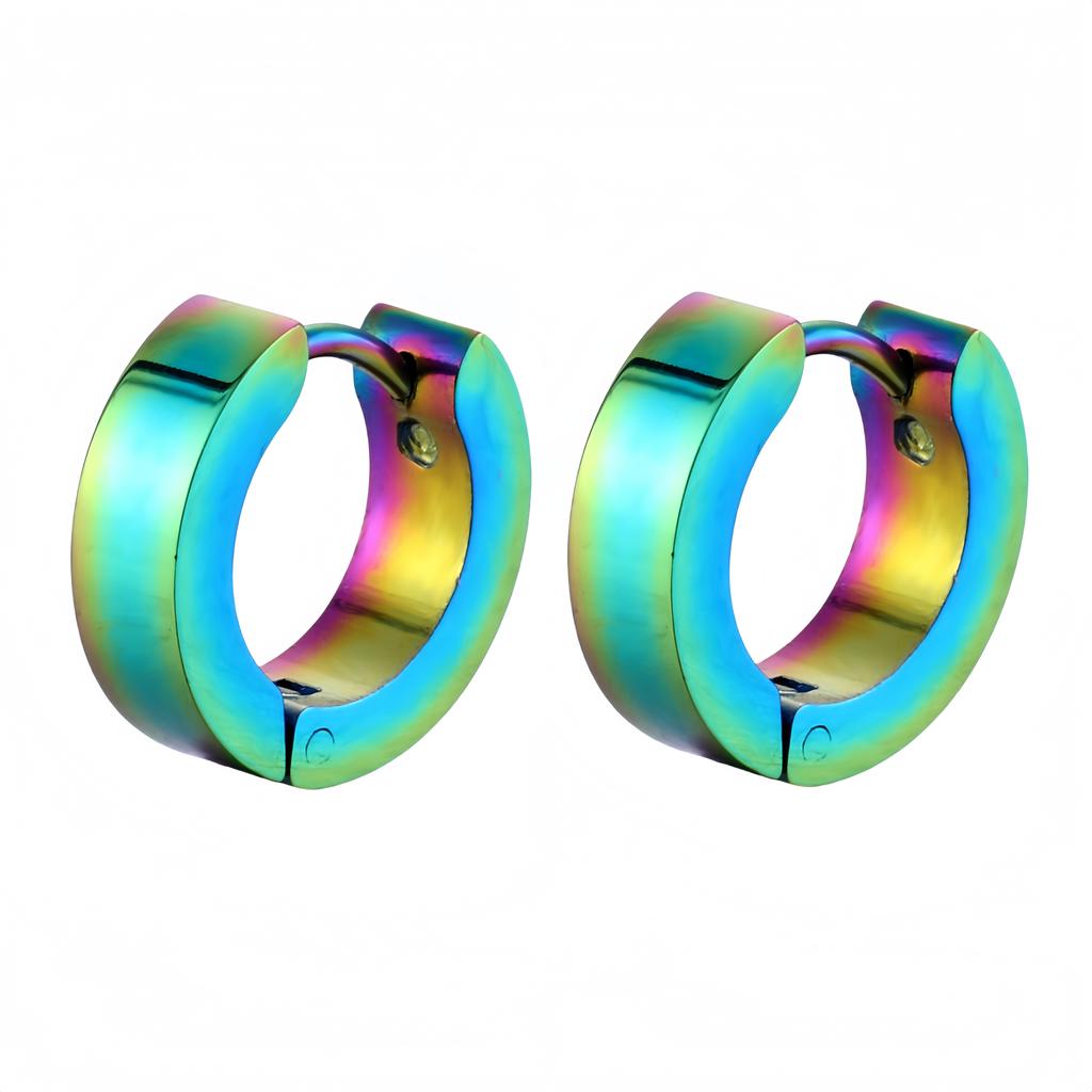 New in Trendy Minimalist Stainless Steel Hoops Ear Piercings Earrings Round for Men Woman Waterproof Vintage Jewelry Decoration