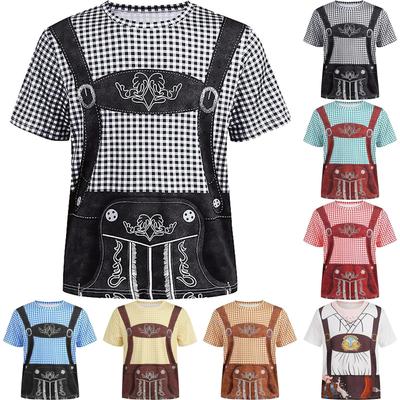 Women's Casual Pullover T-Shirt Short Sleeve Round Neck Top Oktoberfest Print Design Lightweight Comfortable Fit